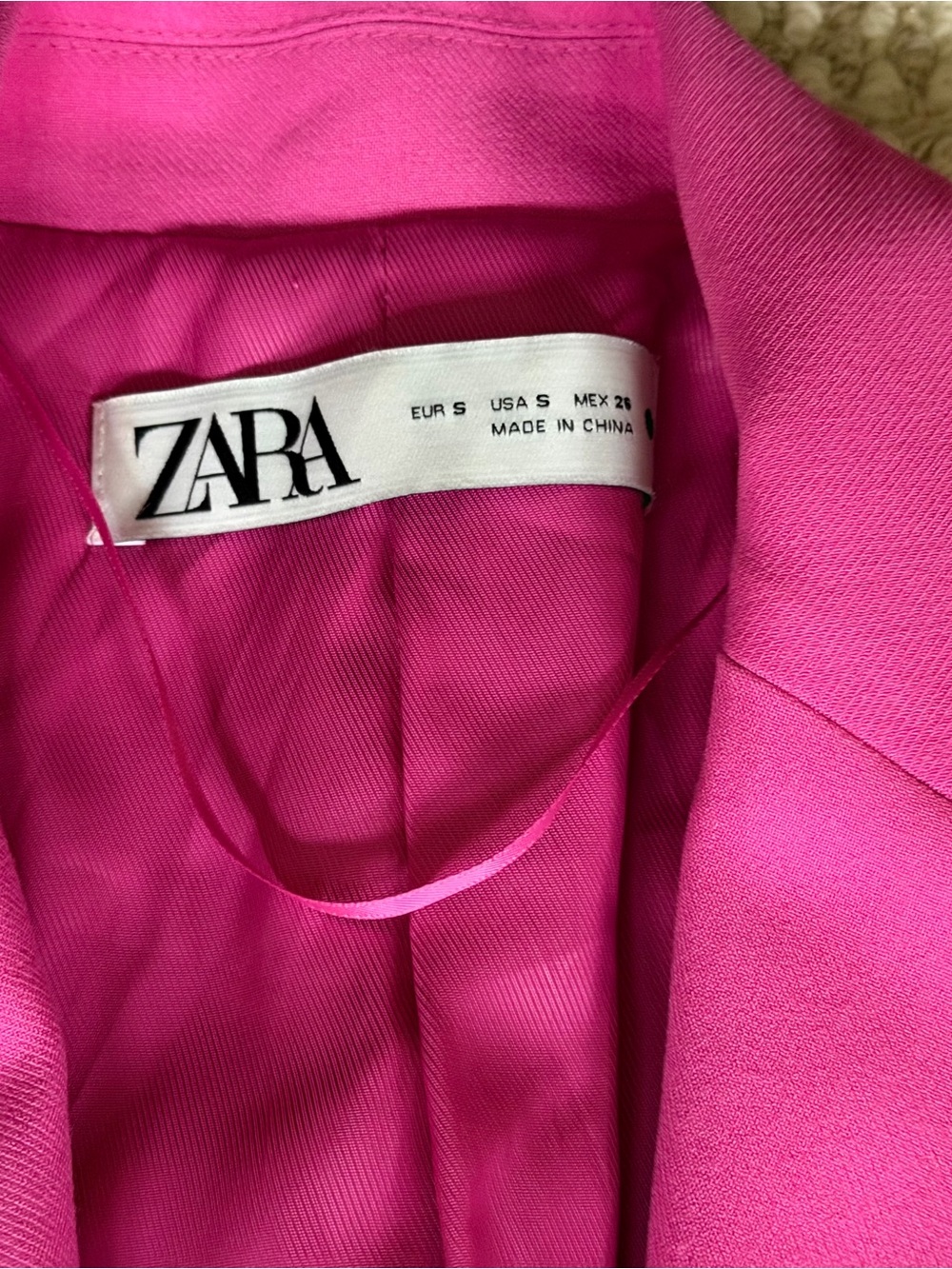 Zara Hot Pink Oversized Blazer Single Button Women’s Size Small Tailored Jacket - Picture 3 of 10